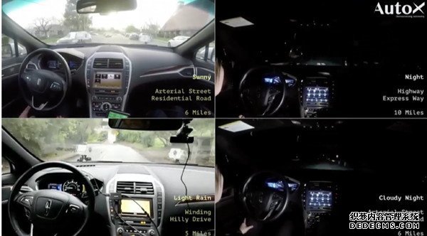 Auto X展示的在四种不同路况条件下的无人驾驶测试 Auto X展示的在四种不同路况条件下的无人驾驶测试